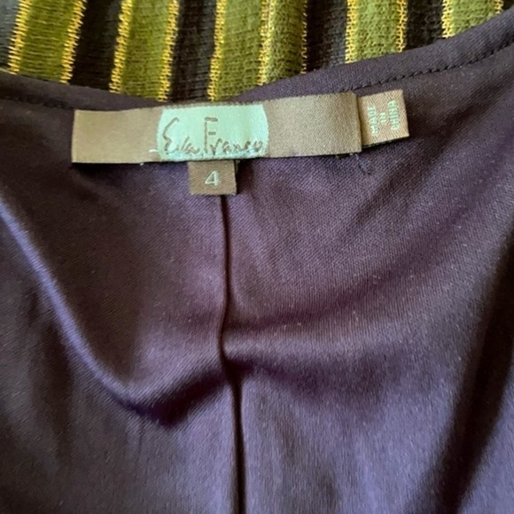 Anthropologie Wrap Asymmetrical Dress Stripe Sparkle Fairy Flutter Sleeve Size S - Picture 12 of 15